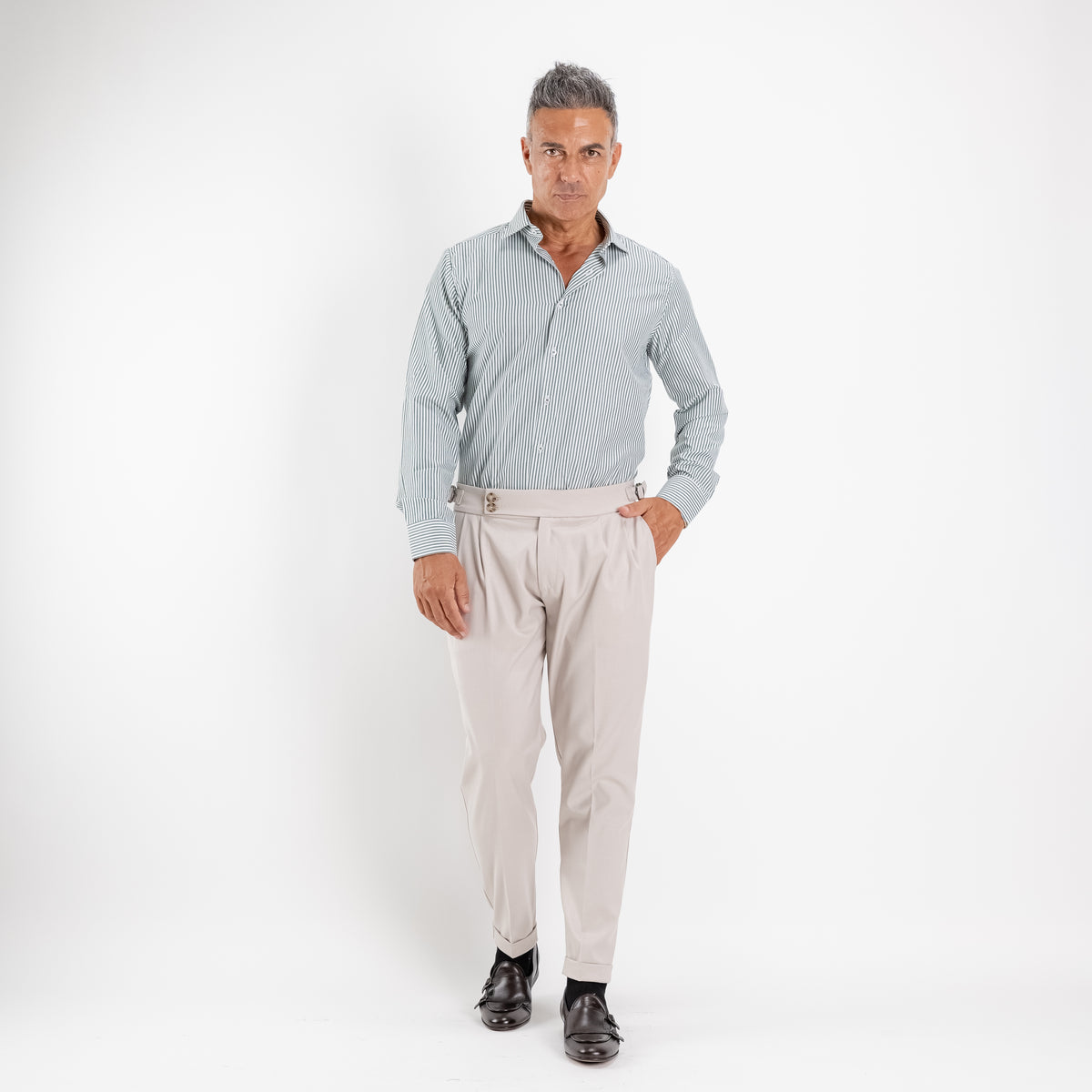 Pantalone con Fibbia laterale - Beige