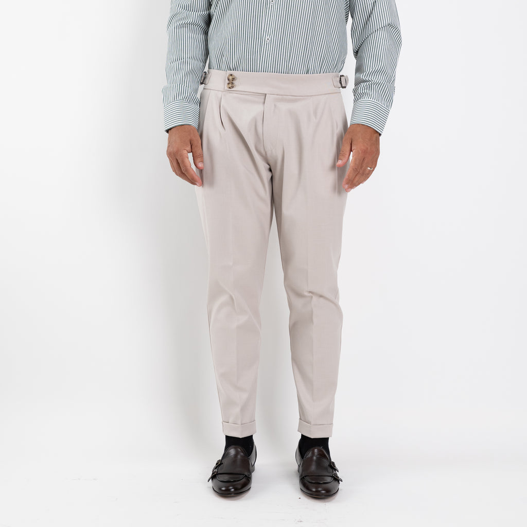 Pantalone con Fibbia laterale - Beige
