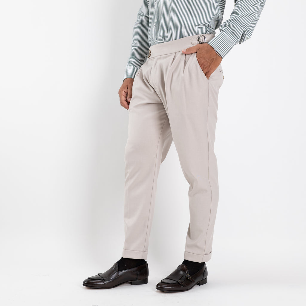 Pantalone con Fibbia laterale - Beige