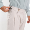 Pantalone con Fibbia laterale - Beige