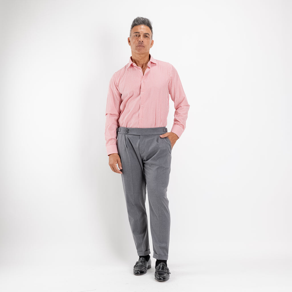 Pantalone con Fibbia laterale - Grigio