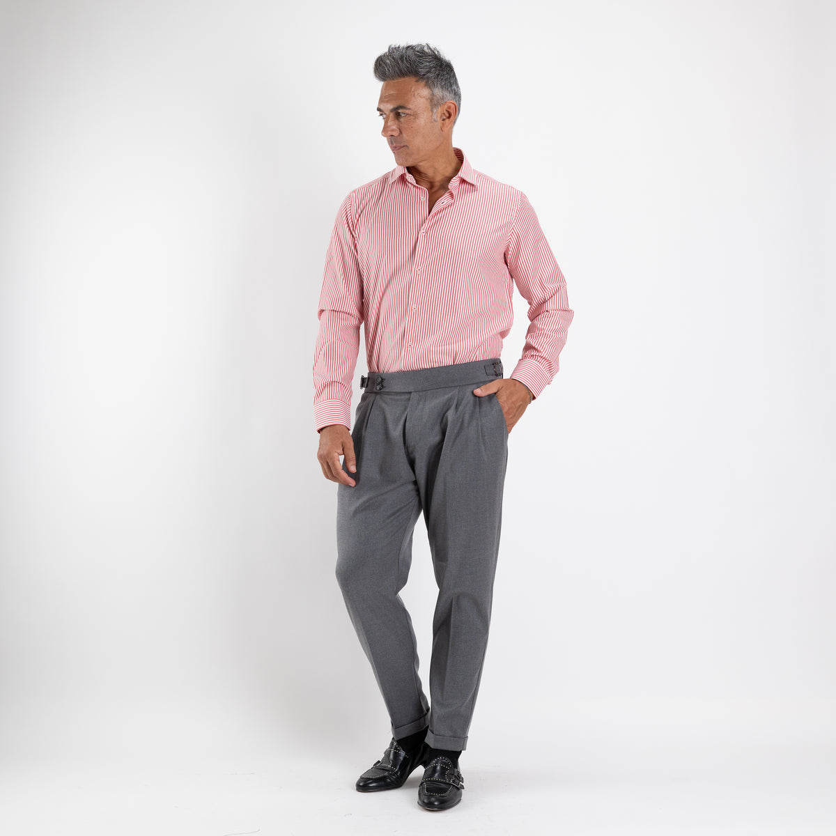 Pantalone con Fibbia laterale - Grigio