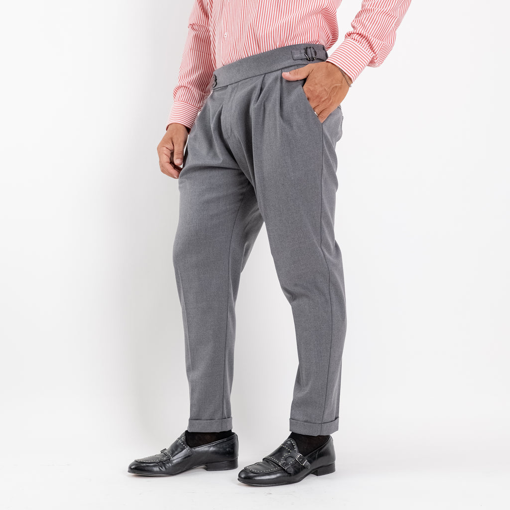 Pantalone con Fibbia laterale - Grigio