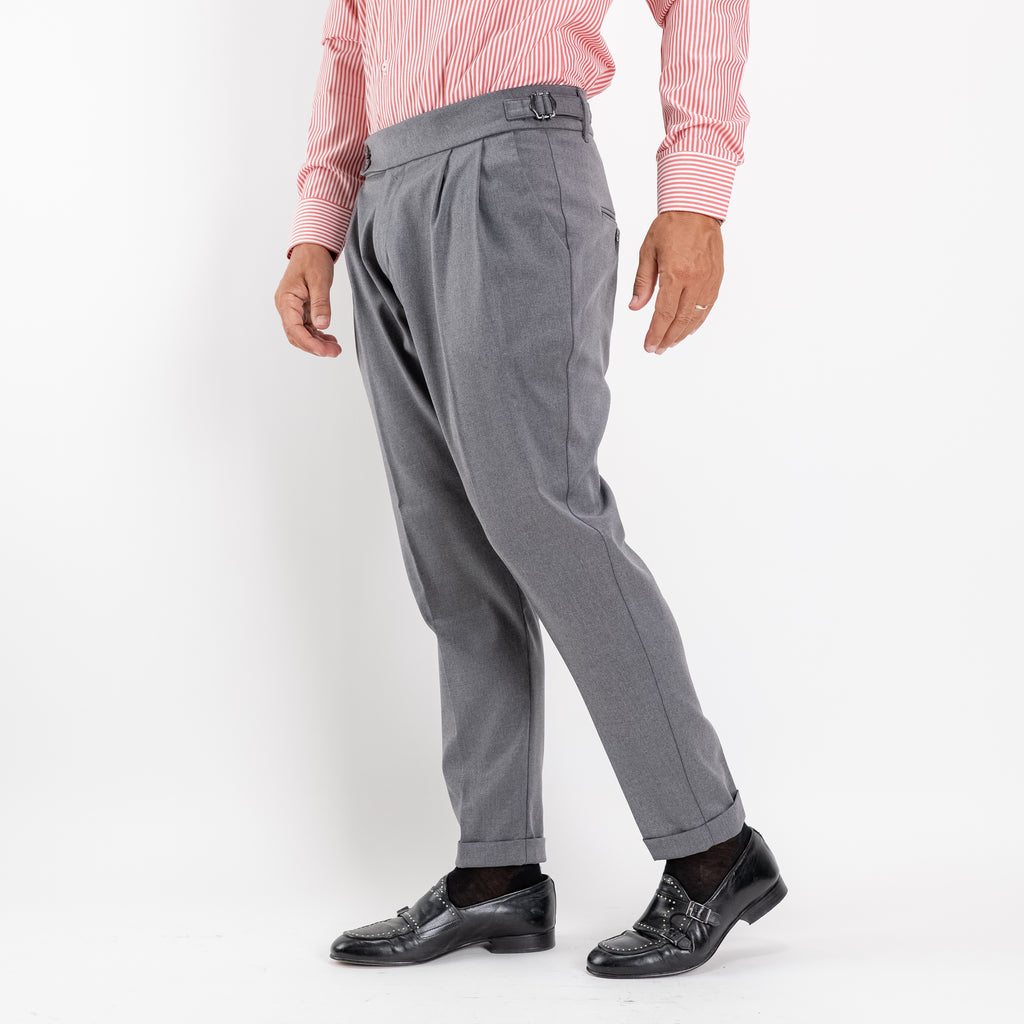 Pantalone con Fibbia laterale - Grigio