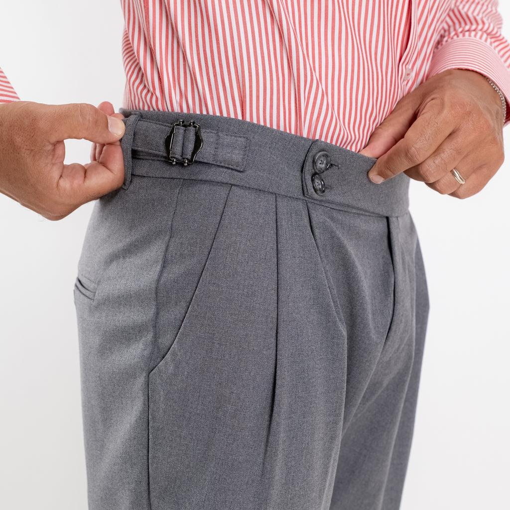 Pantalone con Fibbia laterale - Grigio