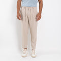 Pantalaccio sartoriale con pinces e molla sul retro - Beige