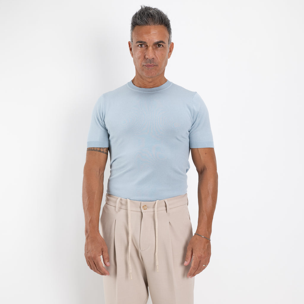 T-shirt in filo sartoriale - Cielo
