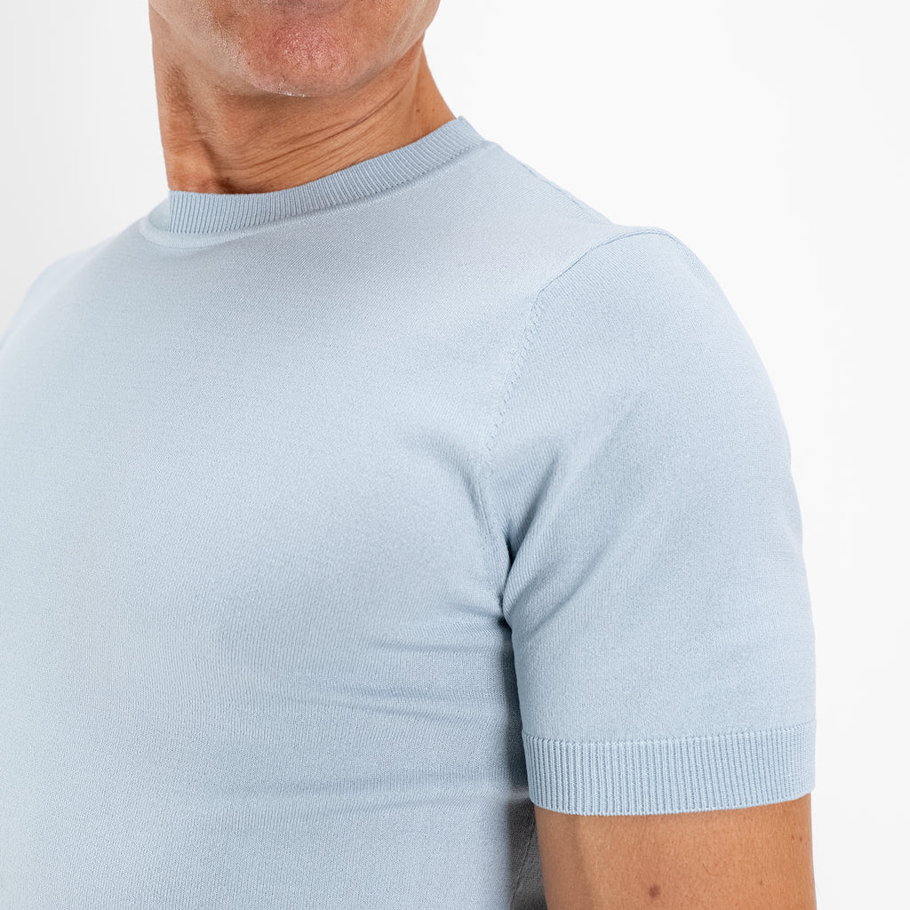 T-shirt in filo sartoriale - Cielo