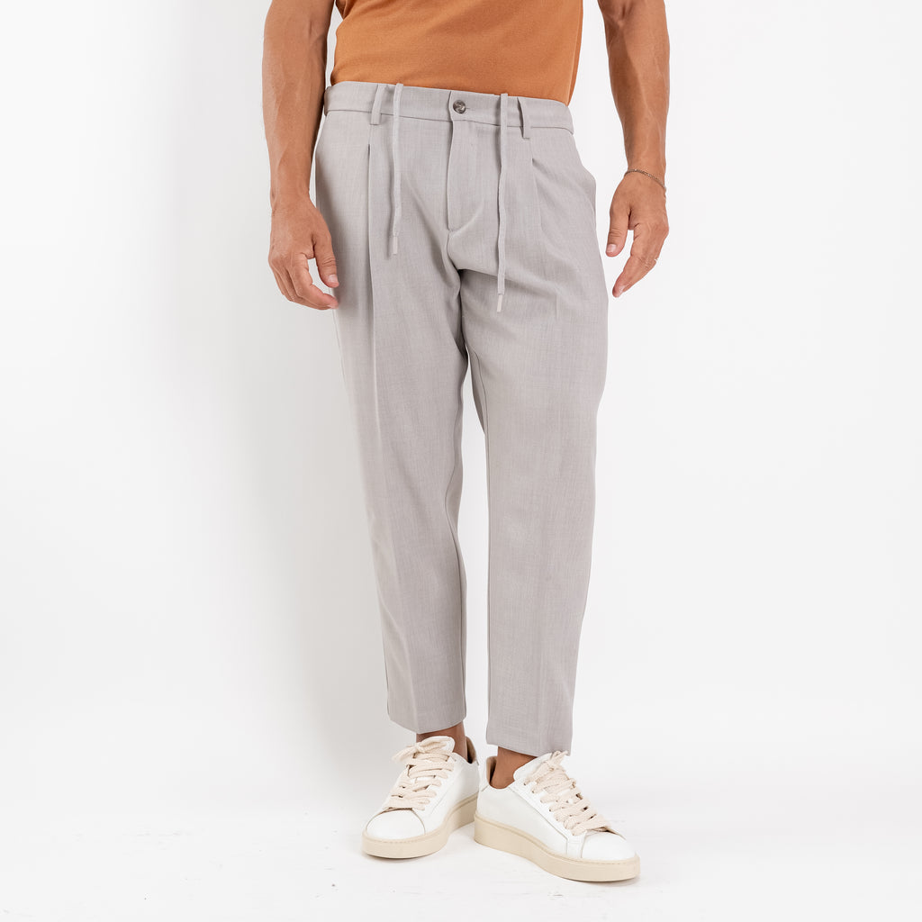 Pantalaccio sartoriale con pinces e molla sul retro - Taupe