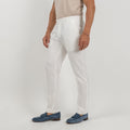 Linen High-Waisted Trousers - White