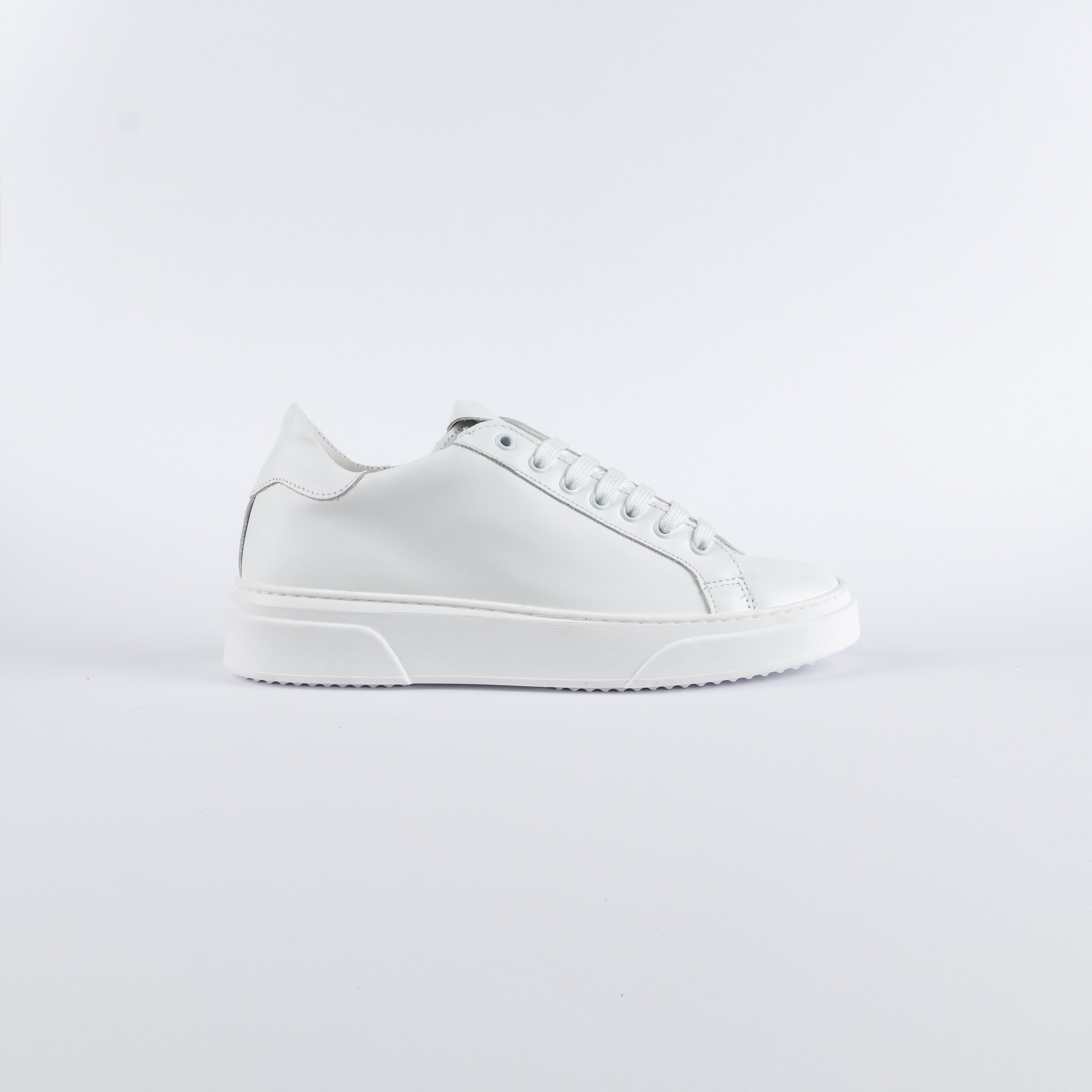 Sneaker para alta in vera pelle liscia - Bianco