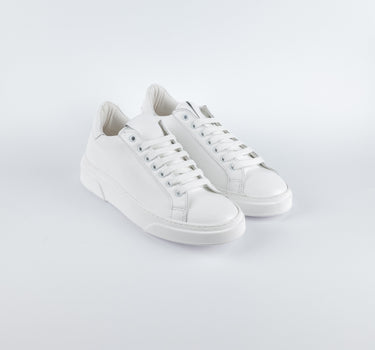 Sneaker para alta in vera pelle liscia - Bianco