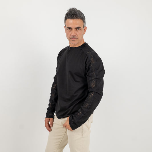 Maglia con ricami - Nero