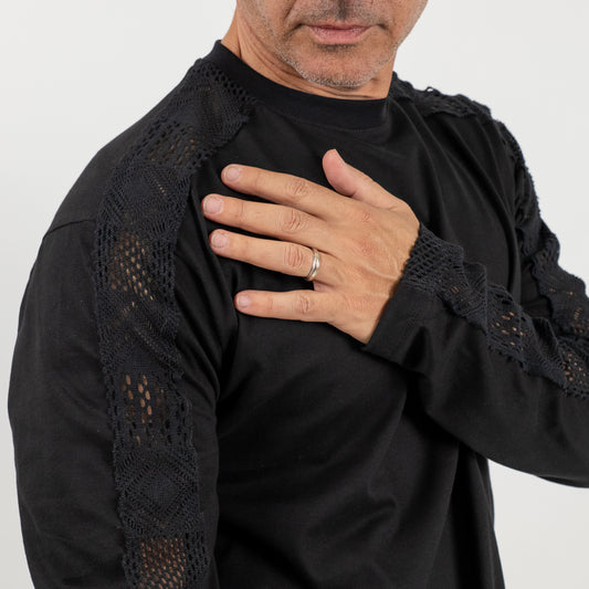 Maglia con ricami - Nero