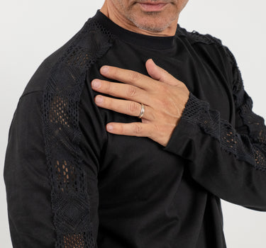 Maglia con ricami - Nero