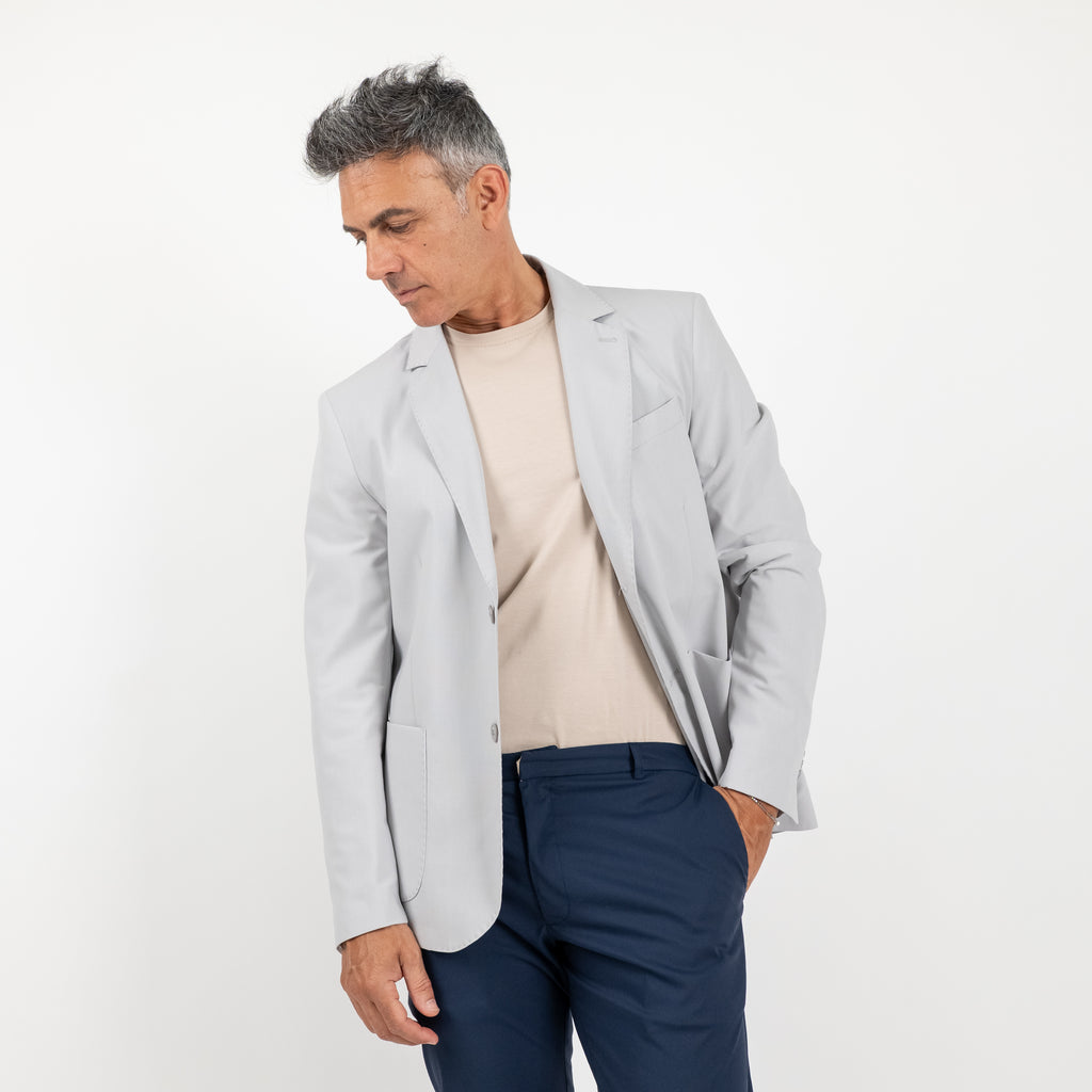 Single-breasted quilted jacket - Ice