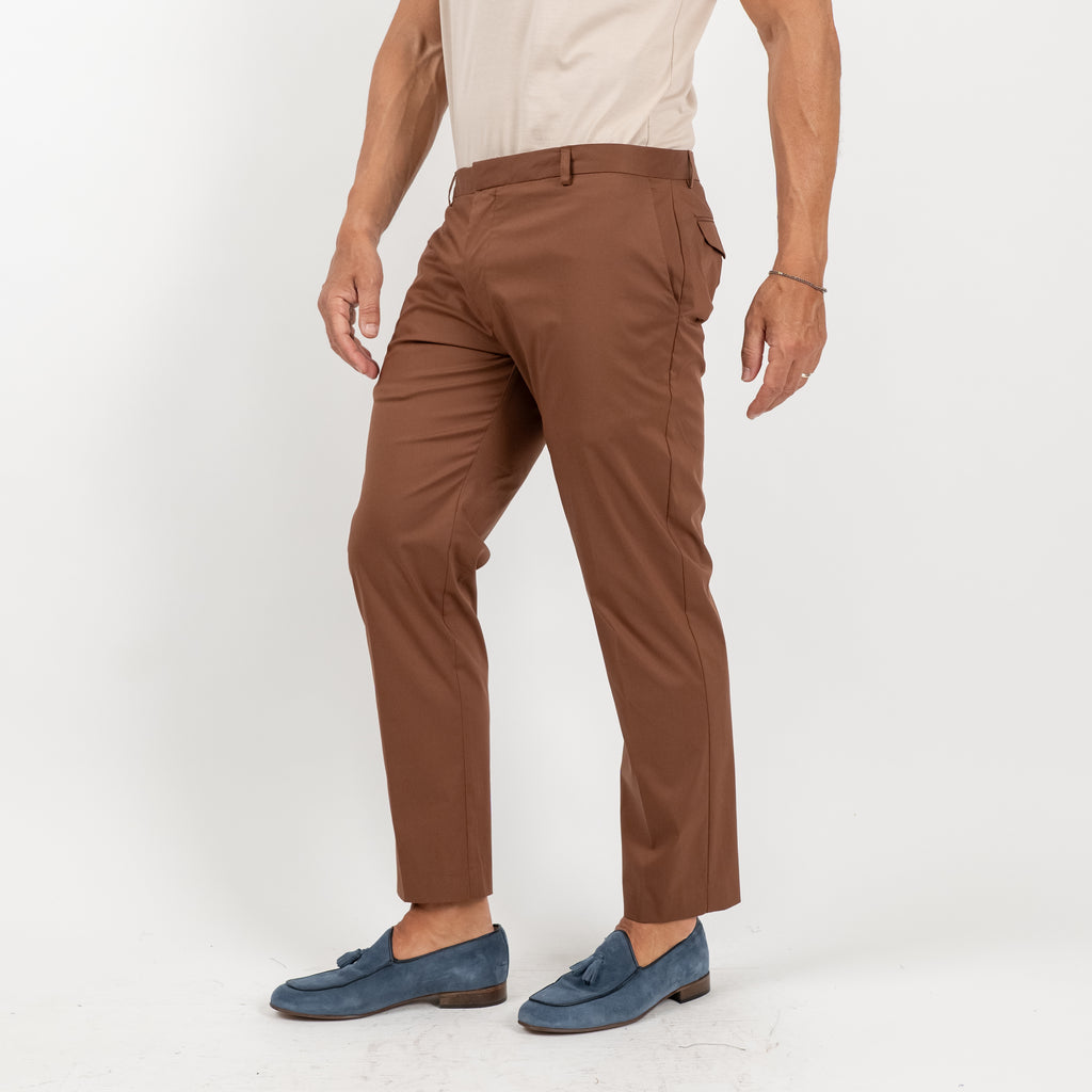 Lightweight tailored trousers - Brown