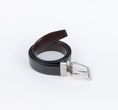 Cintura in vera pelle double face - Nero\Moro