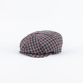 Gorra plana de lana a cuadros escoceses - Negro/Burdeos