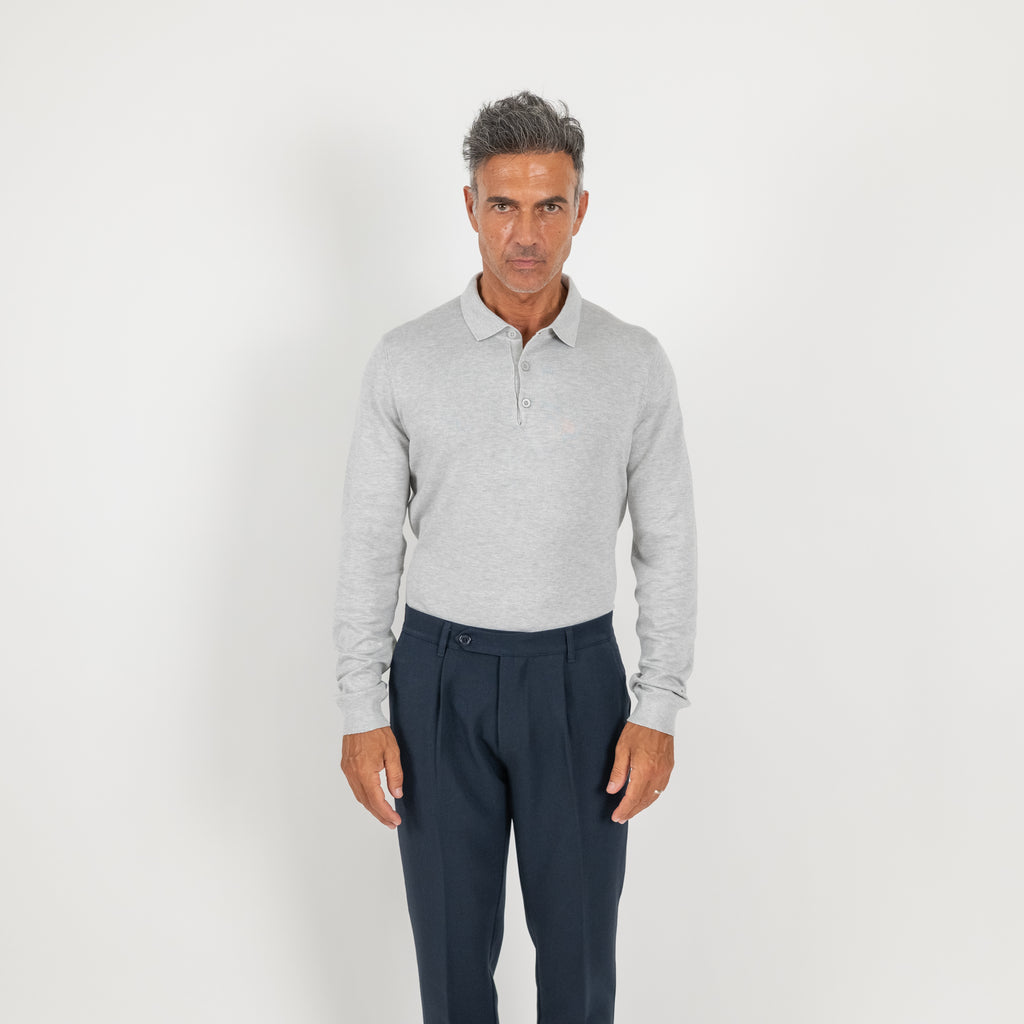 Polo in Filo a Manica lunga - Grigio