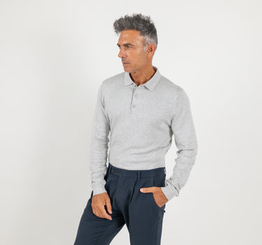 Polo in Filo a Manica lunga - Grigio
