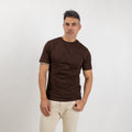 T-shirt regular in cotone 16/1 - Marrone