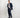 🔵Abito sartoriale over con bottone in tessuto - Blu Notte