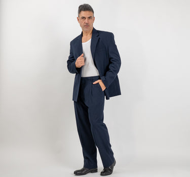 🔵Abito sartoriale over con bottone in tessuto - Blu Notte