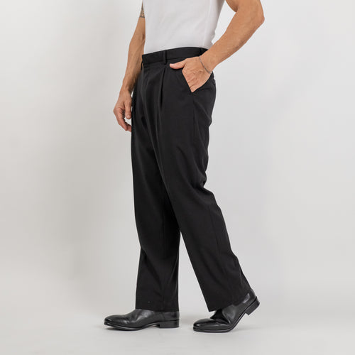 Oversized tailored suit with fabric button - Black