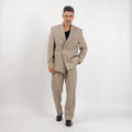 Oversized tailored suit with fabric button - Beige