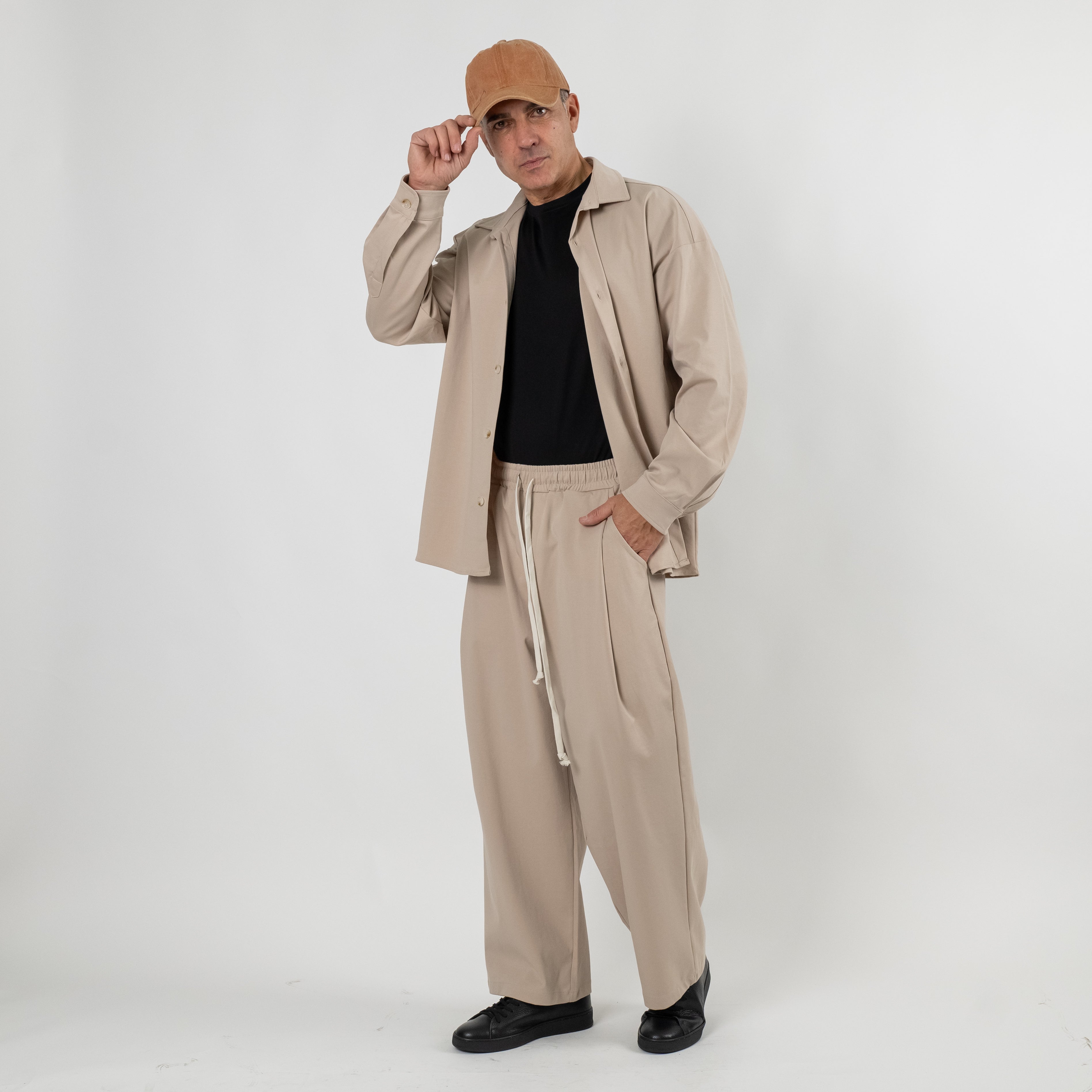 Coordinato con pantalaccio e camicia - Beige