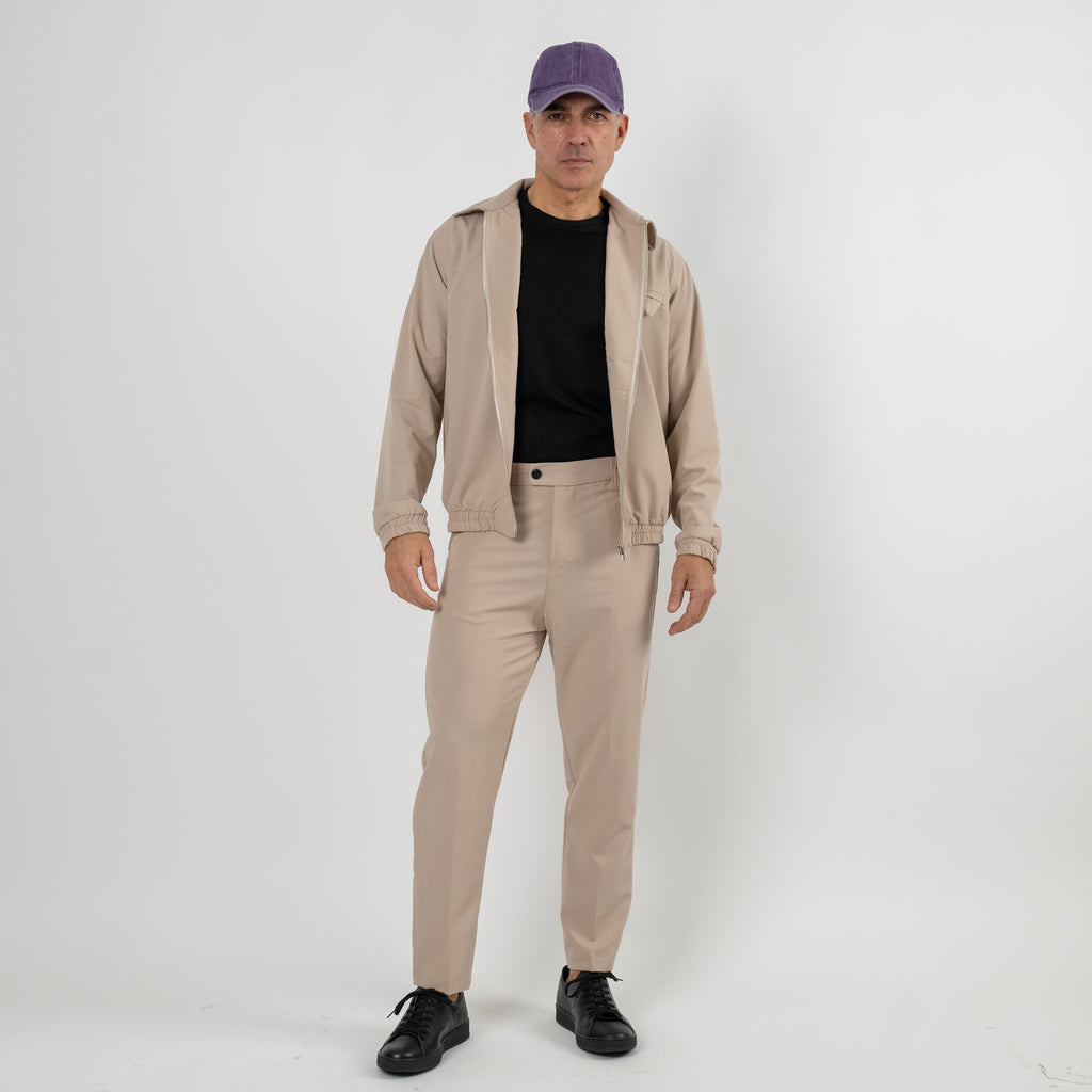 Coordinato con camicione chiusura a zip - Beige