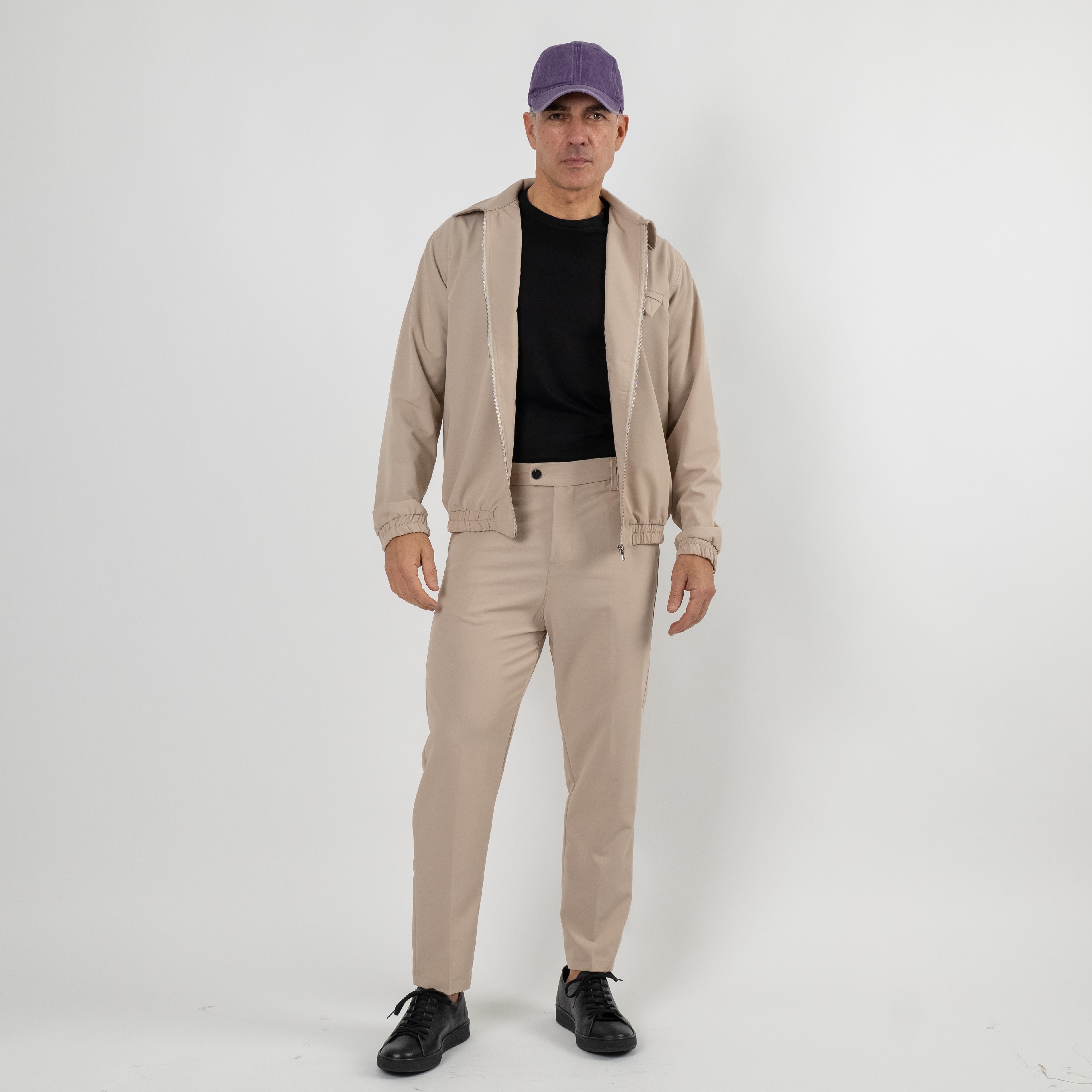 Coordinato con camicione chiusura a zip - Beige