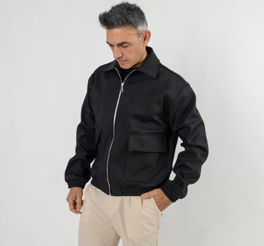 Giubbotto oversize con tasconi - Nero