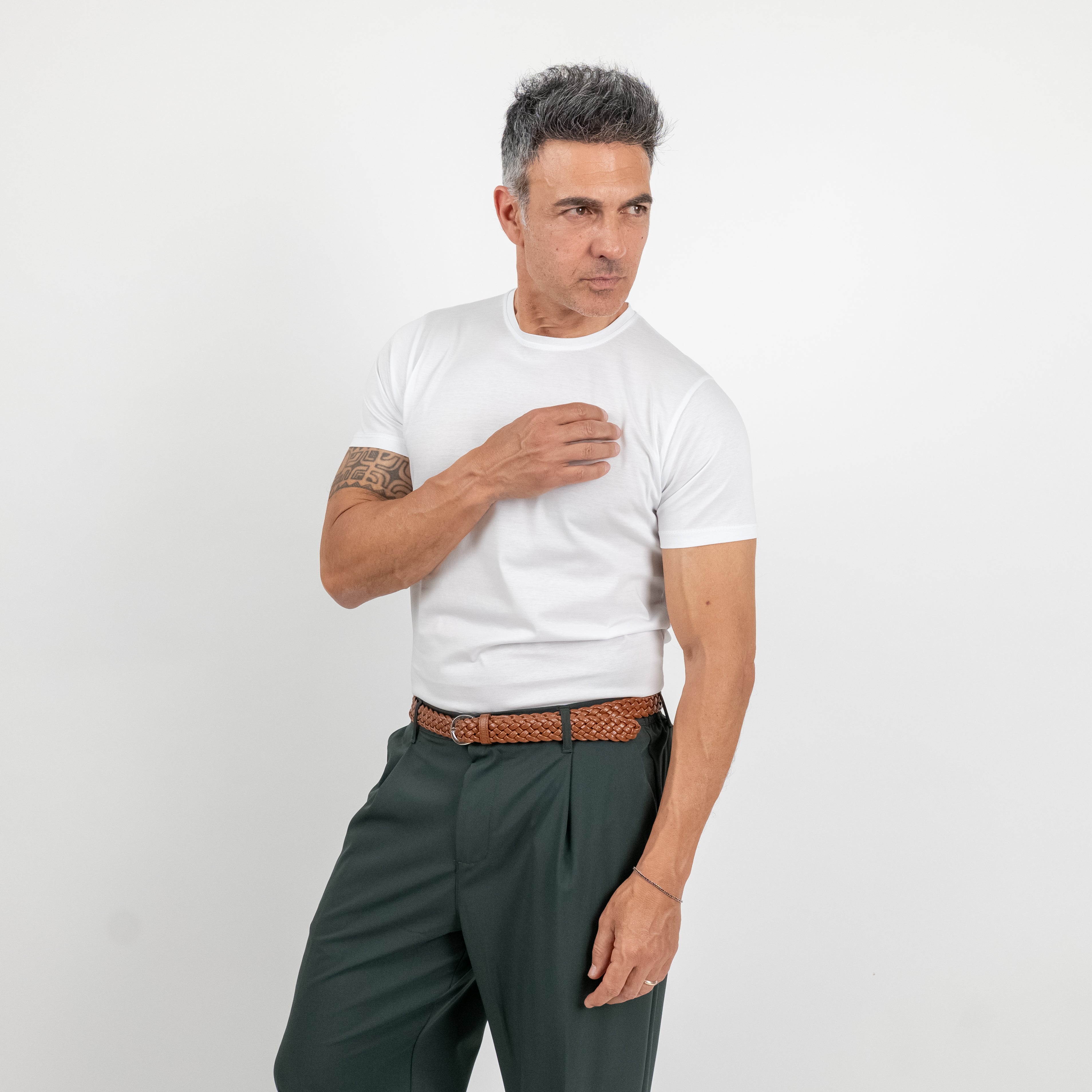 T-shirt effetto seta - Bianco