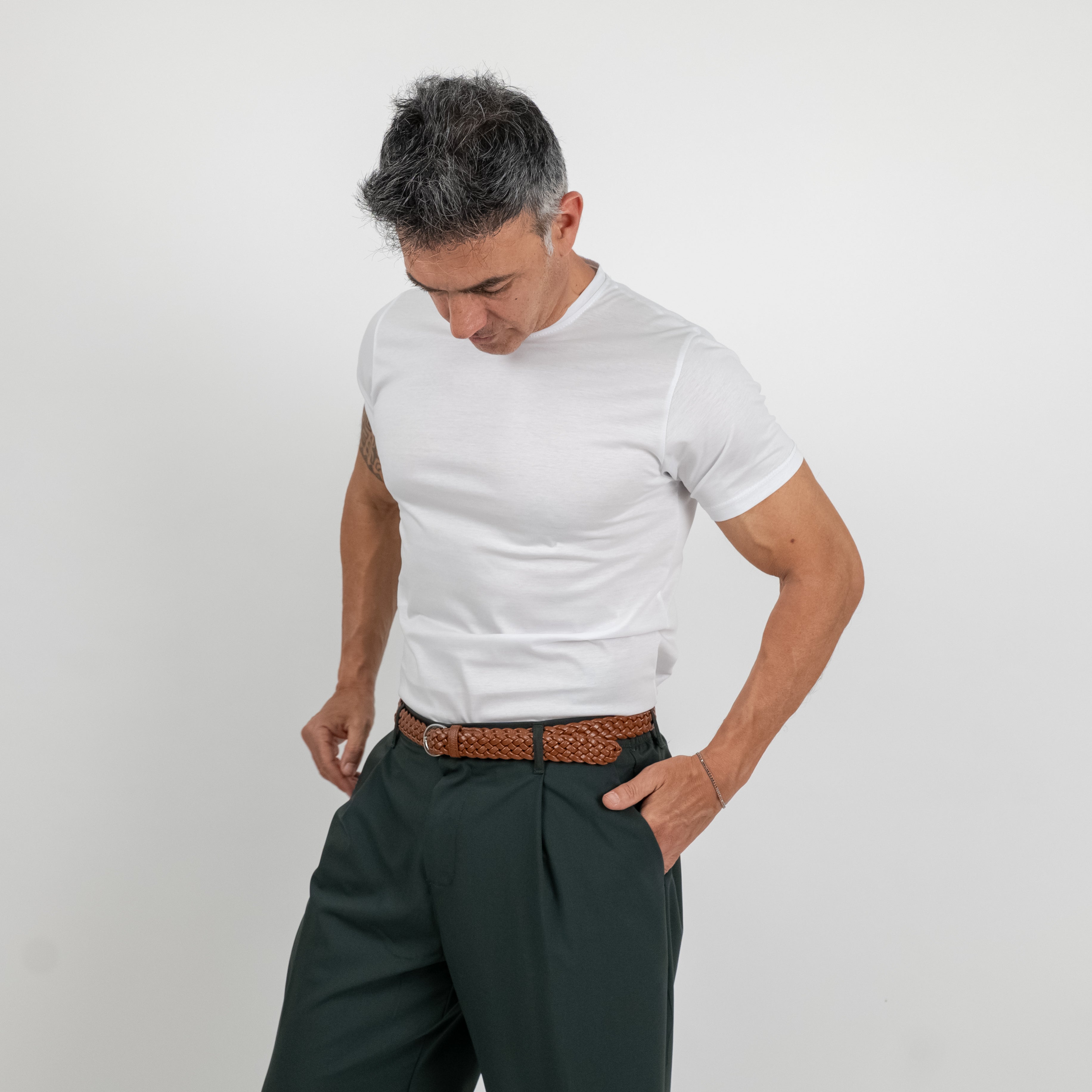 T-shirt effetto seta - Bianco