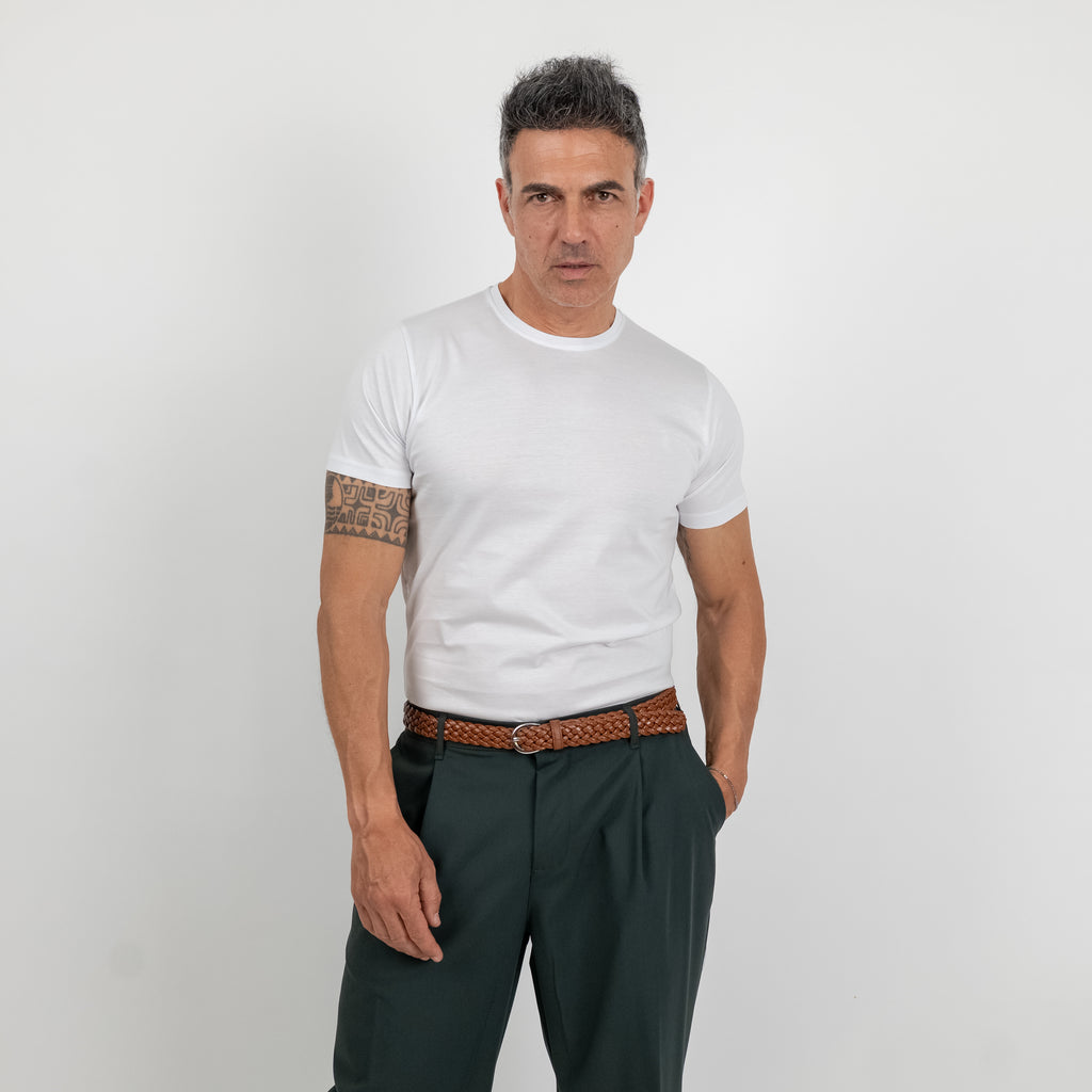 T-shirt effetto seta - Bianco