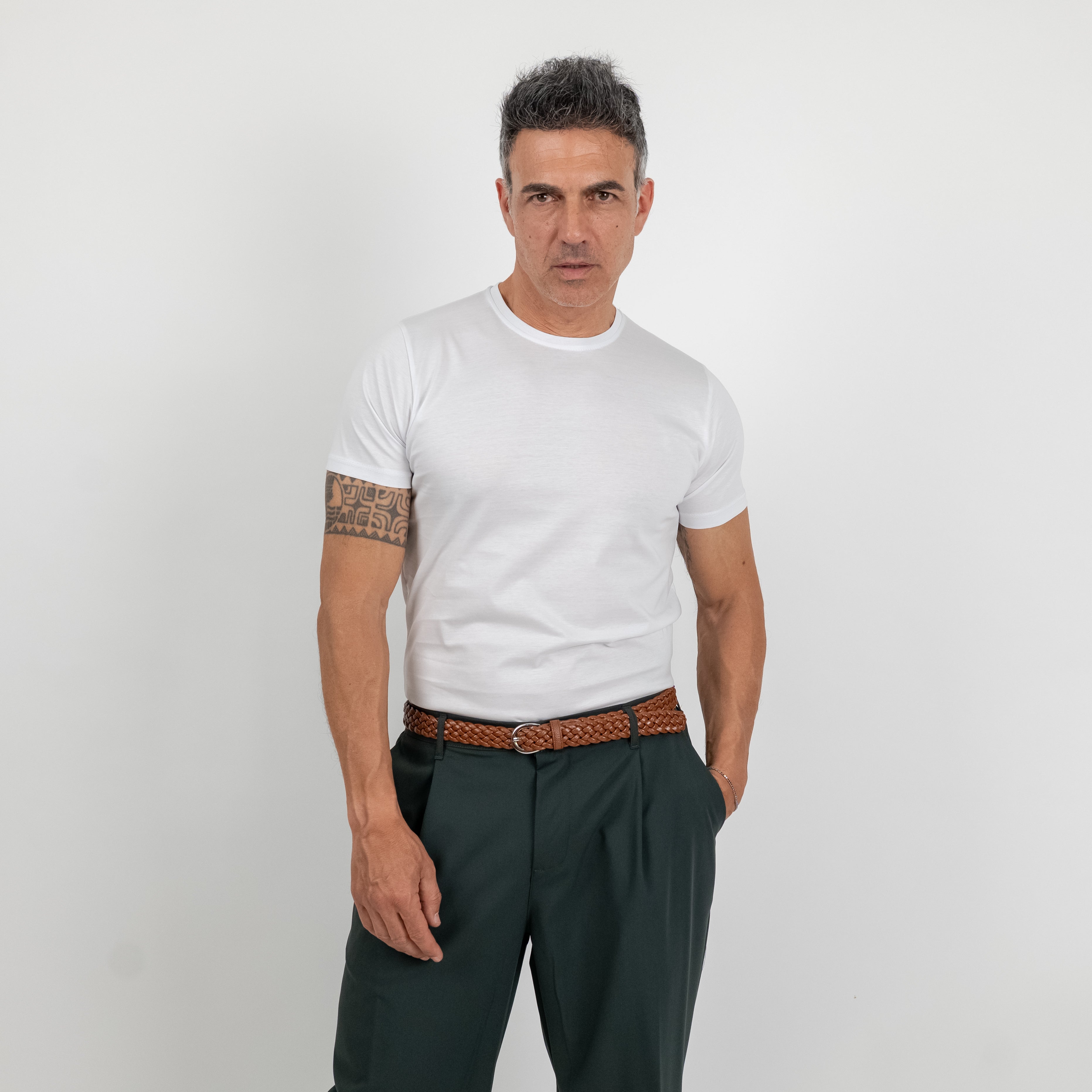 T-shirt effetto seta - Bianco