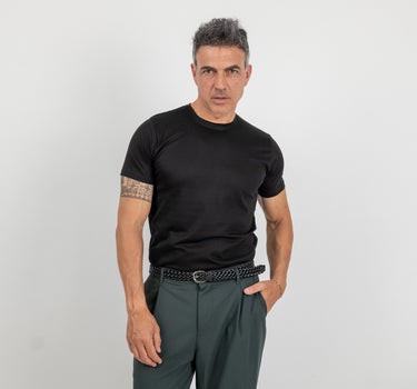 Camiseta henley de manga larga - Negro