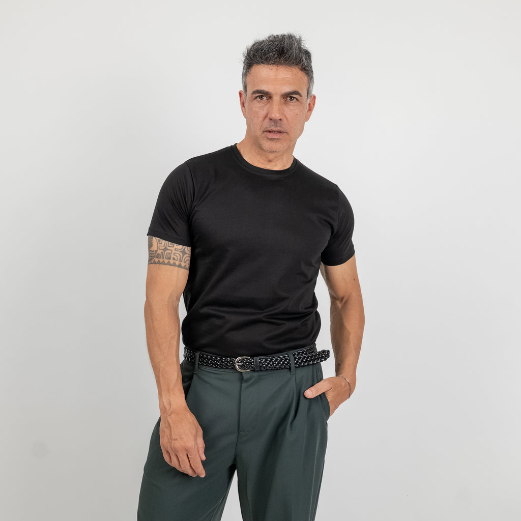 T-shirt effetto seta - Nero