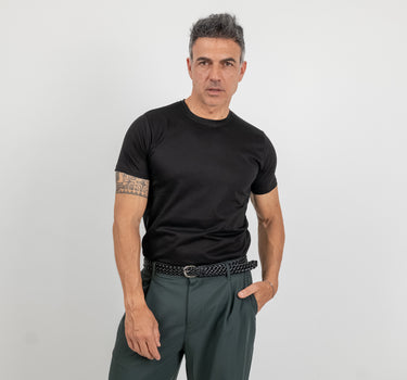 Camiseta henley de manga larga - Negro