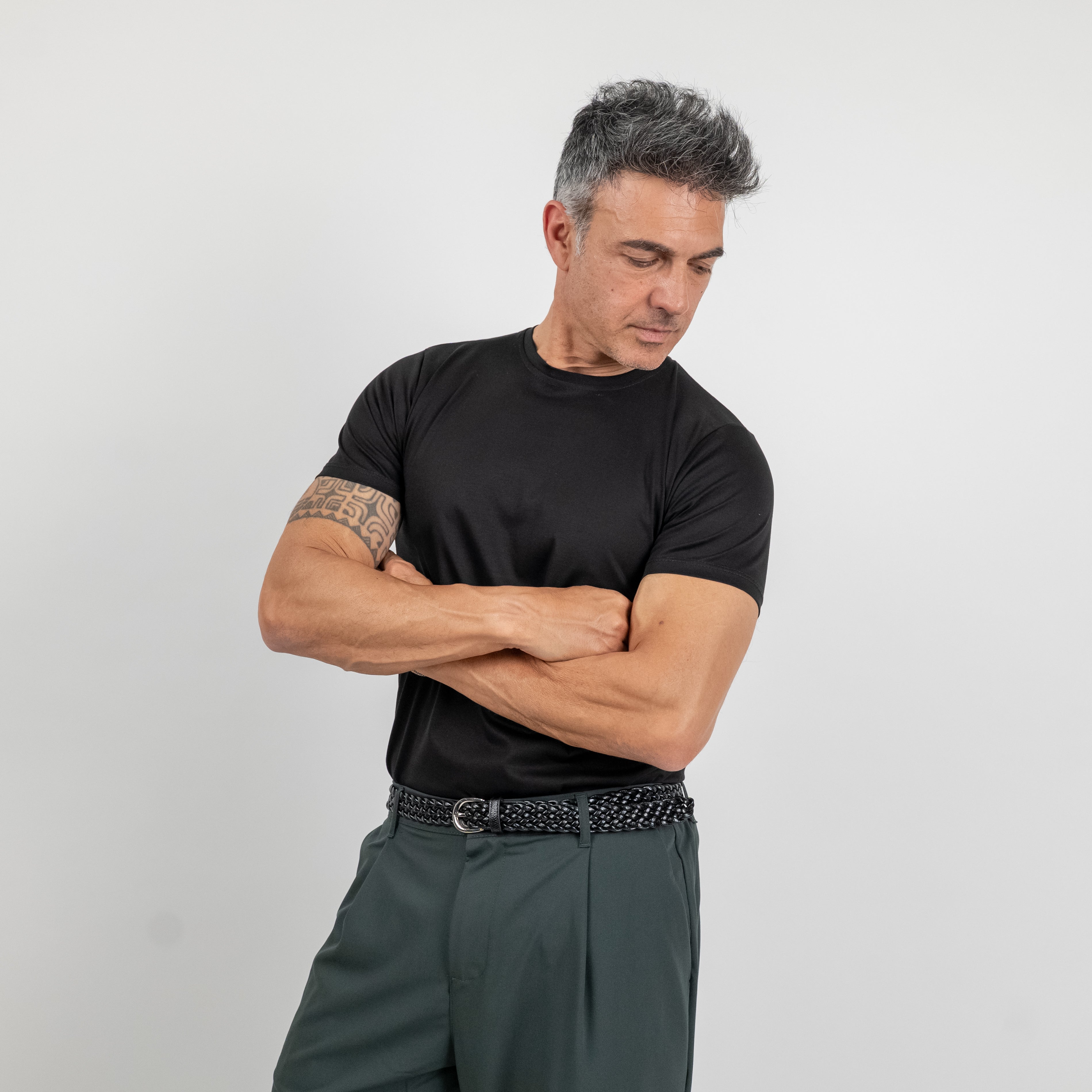 T-shirt effetto seta - Nero