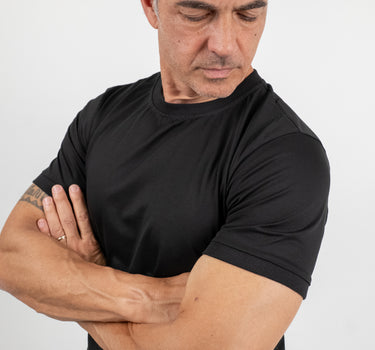 Camiseta henley de manga larga - Negro