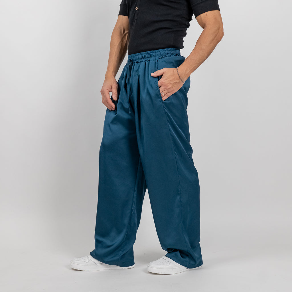 Pantalone satin effetto raso - Ottanio