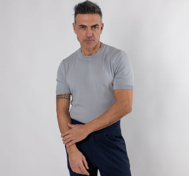 Maglia in filo manica corta - Ghiaccio