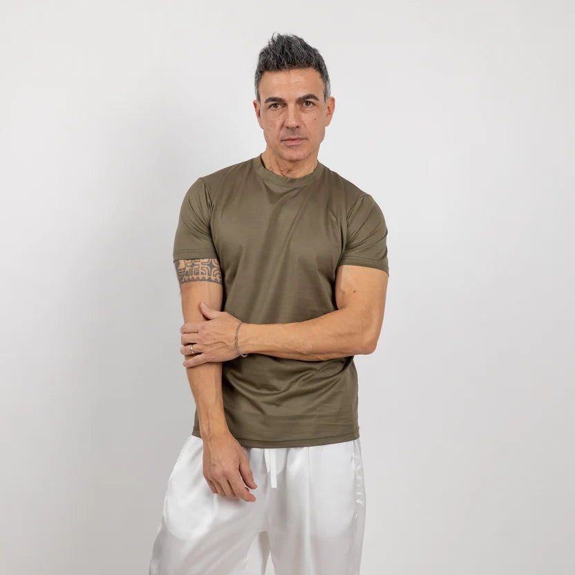 T-shirt in Filo di Scozia - Salvia