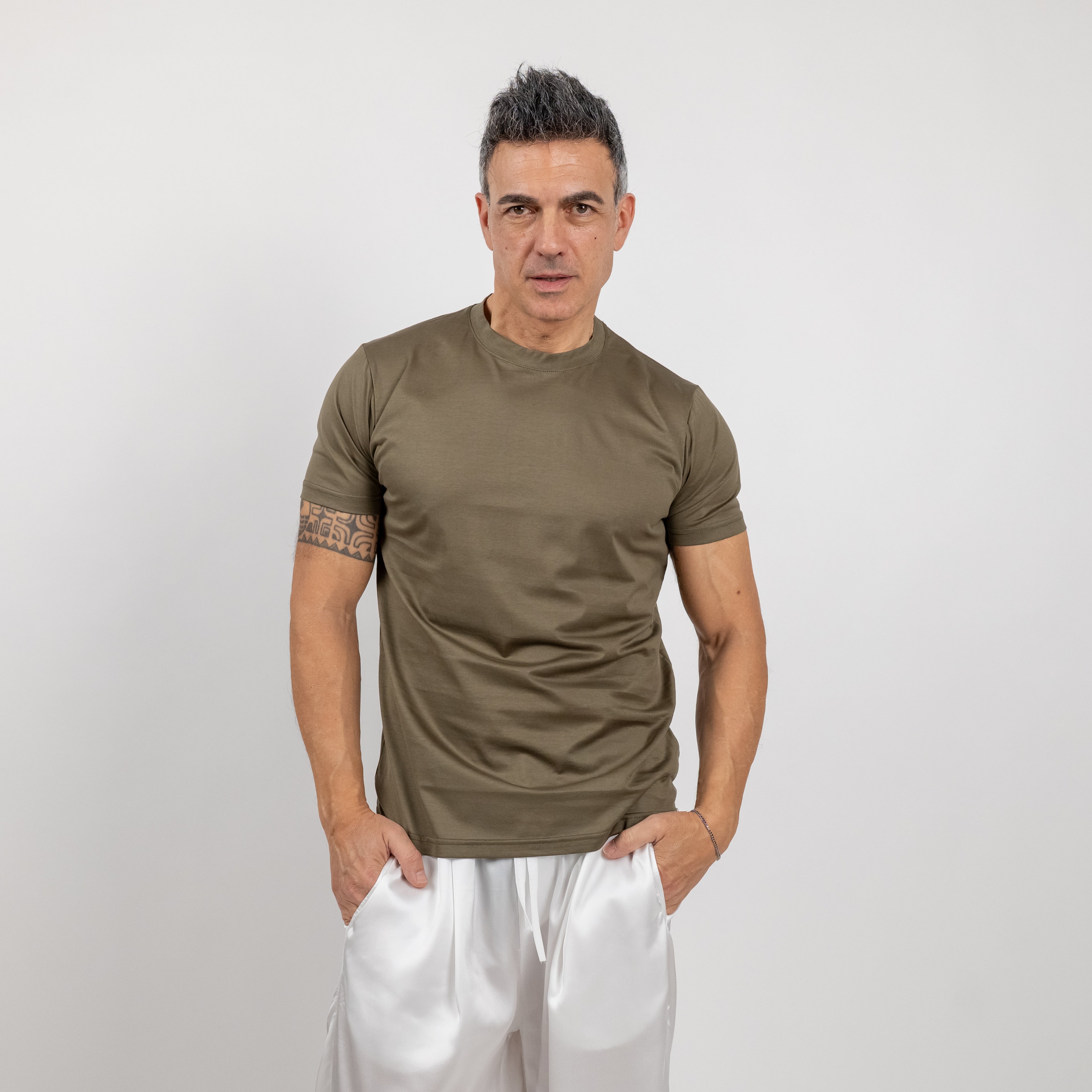 T-shirt in Filo di Scozia - Verde Salvia