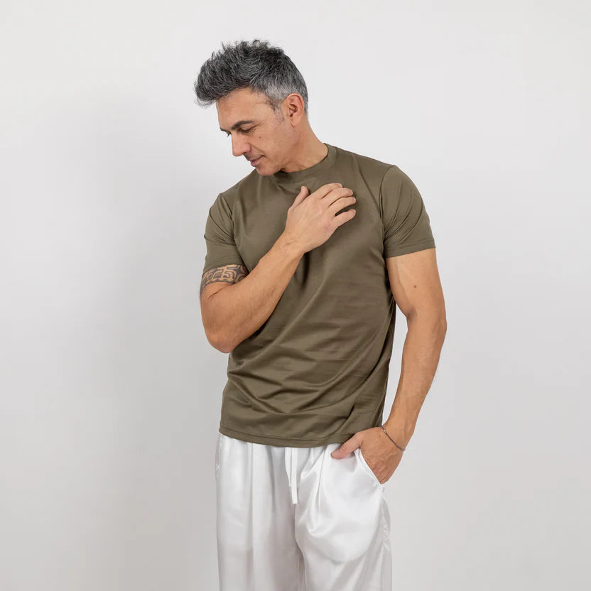 T-shirt in Filo di Scozia - Salvia