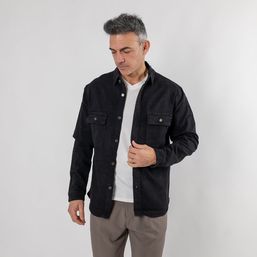 Camicia effetto jeans - Nero