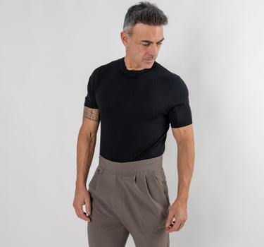 Maglia in filo manica corta - Nero